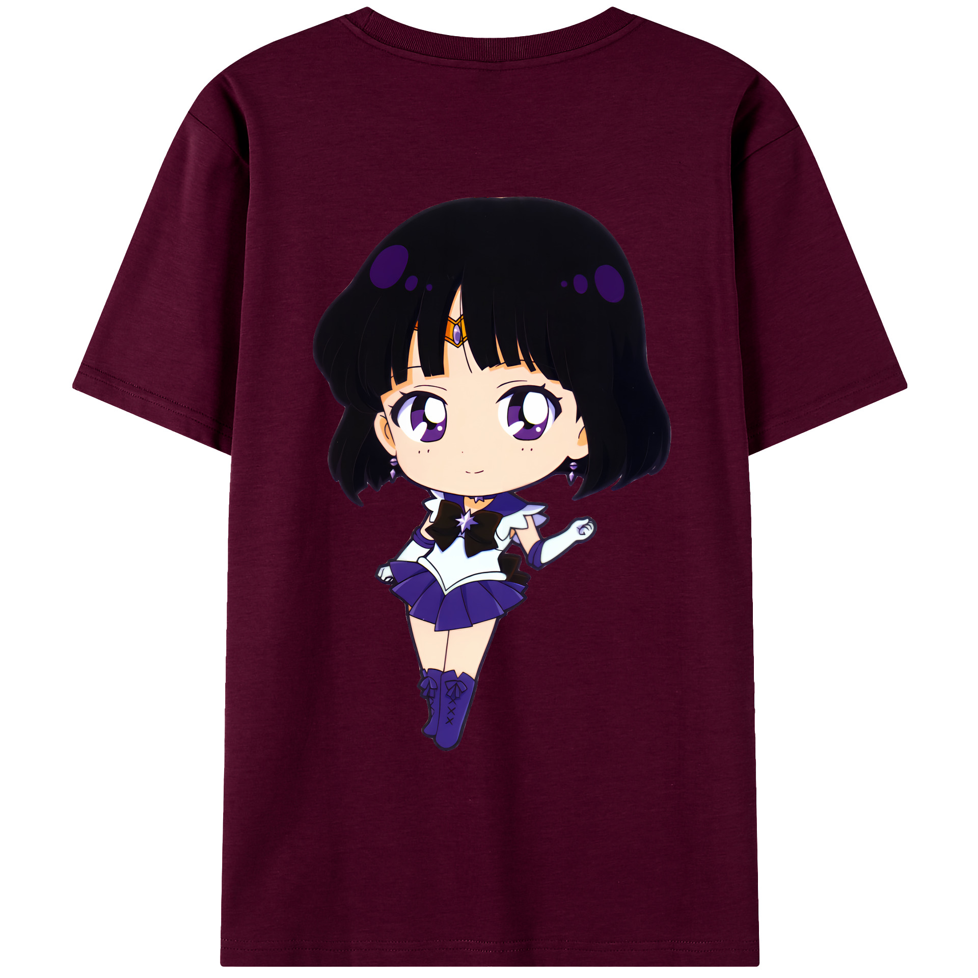 （画像用） 美少女戦士セーラームーン 土萠ほたる Sailor Moon Tomoe Hotaru （セーラーサターン；Sailor Saturn） レディース半袖Tシャツ(バックプリント)